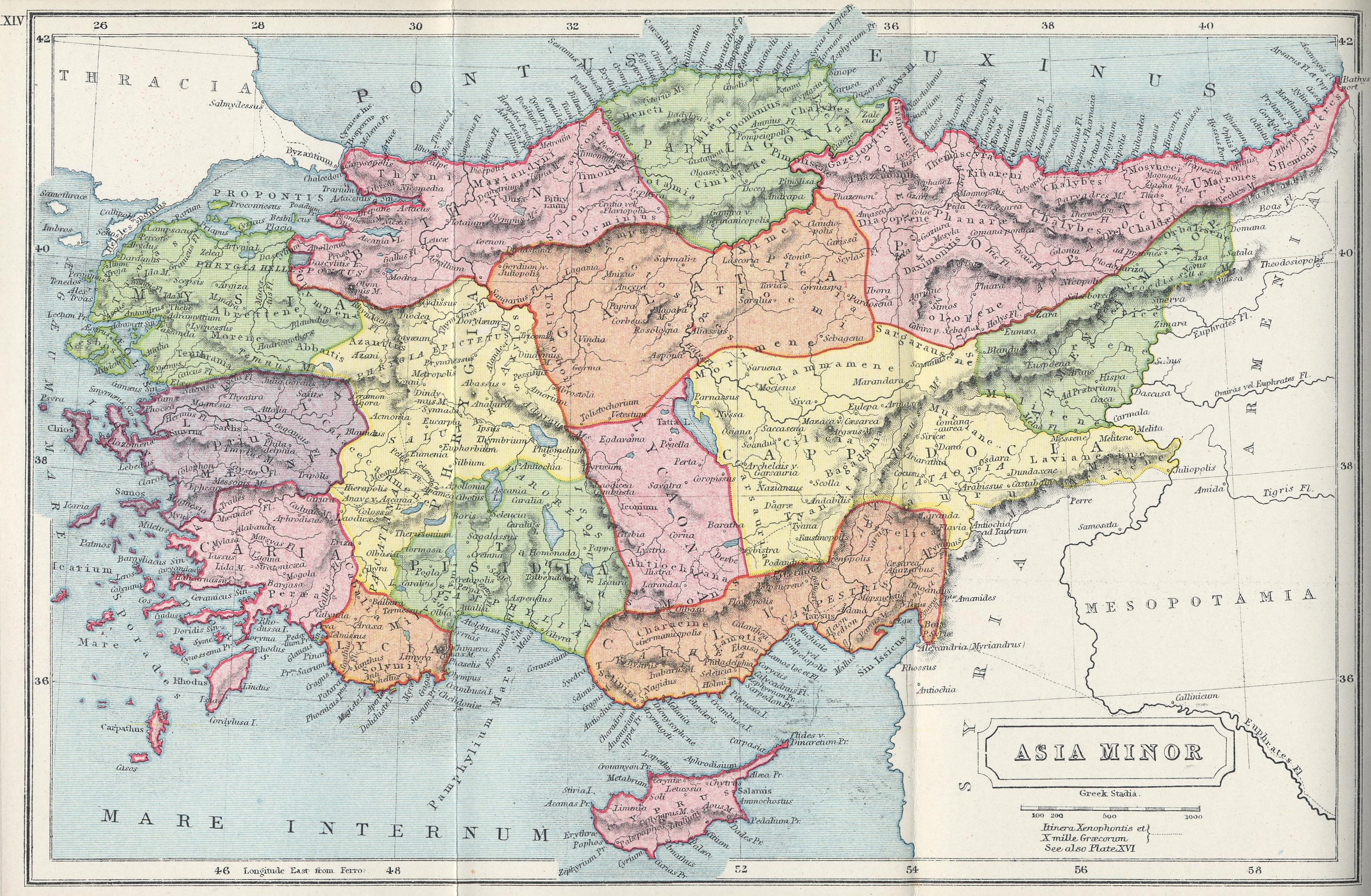 Map of Asia Minor70 BC - AD 180