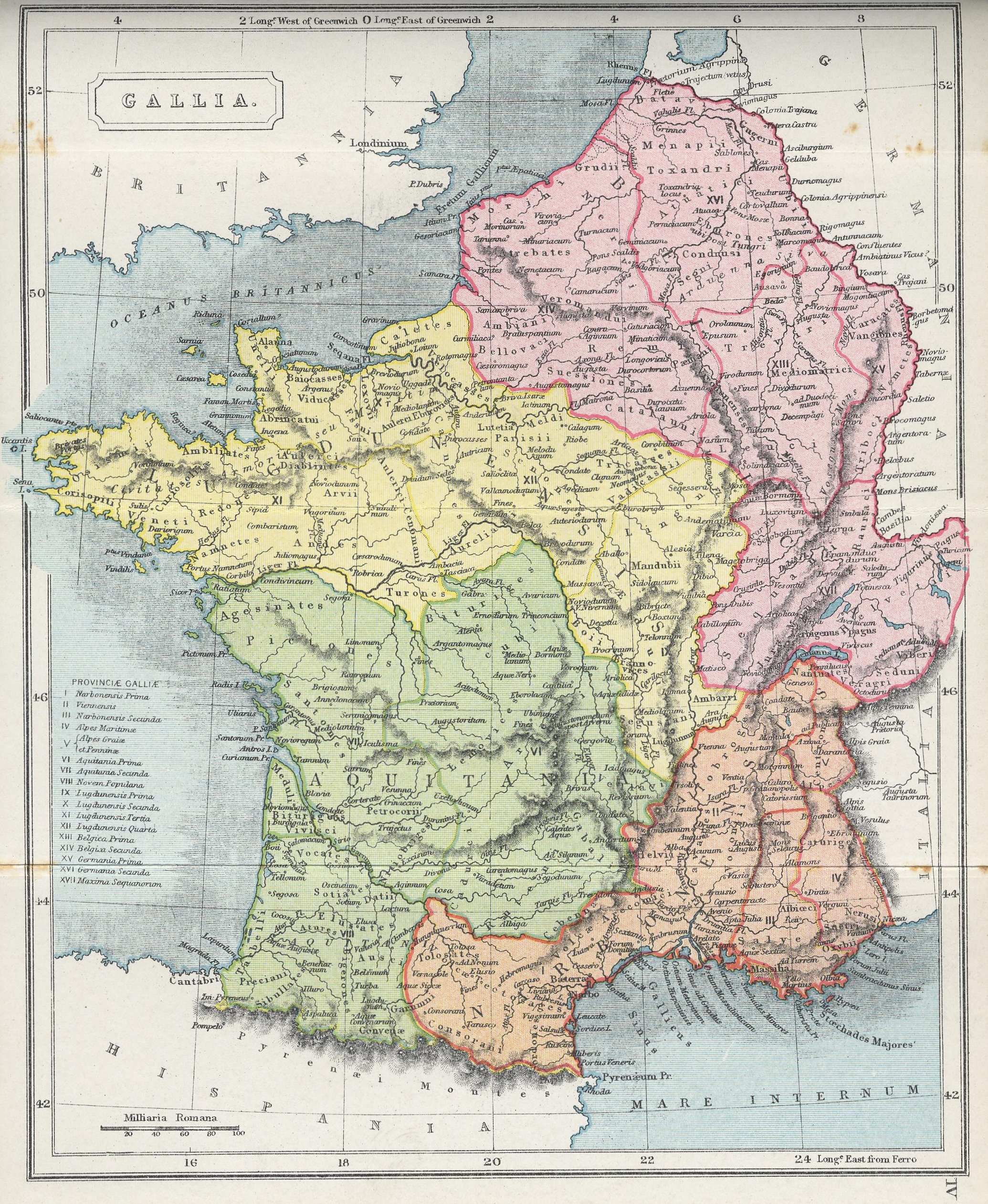 Map of Gaul70 BC - AD 180