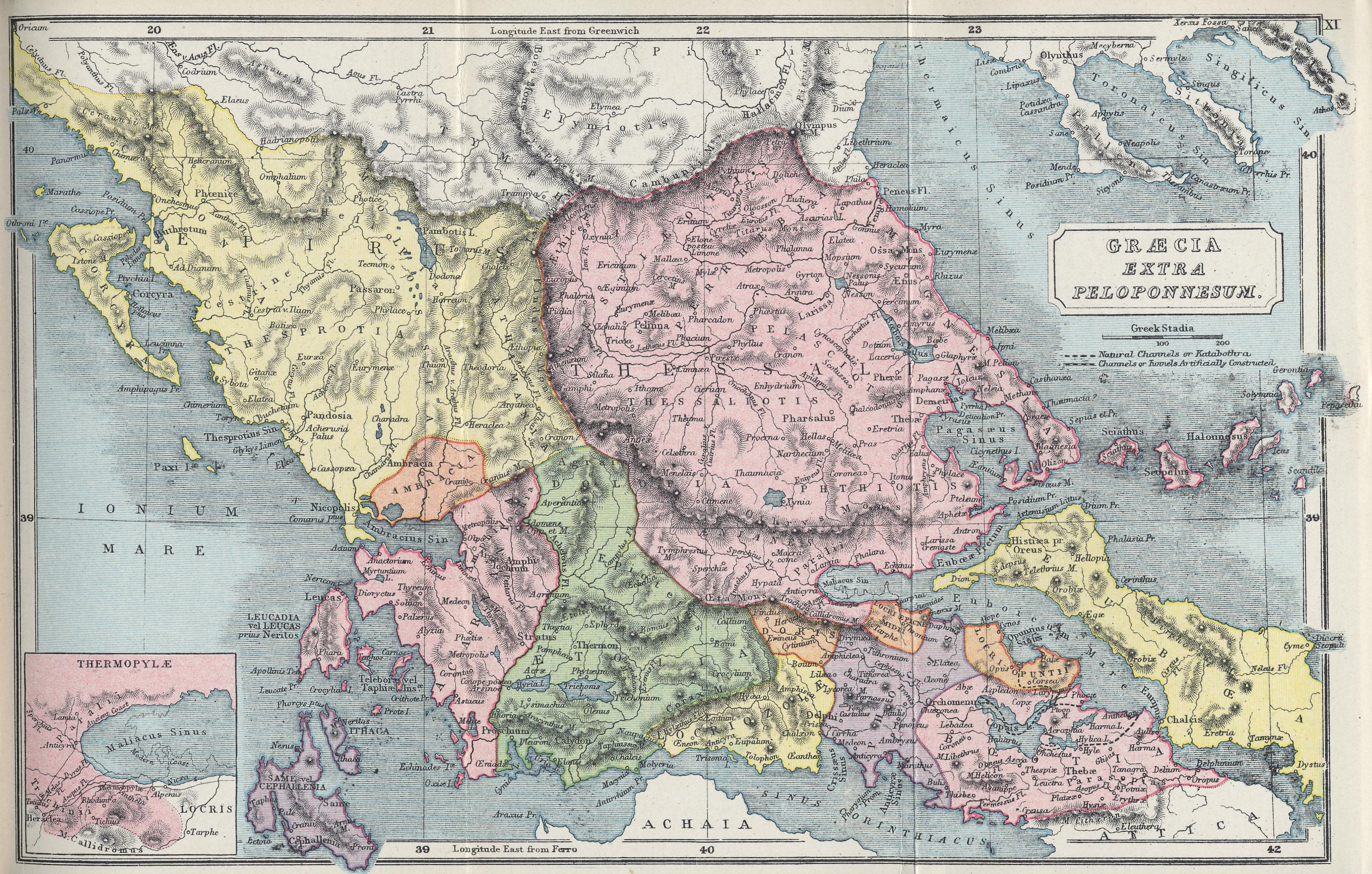 Map of Northern Greece70 BC - AD 180