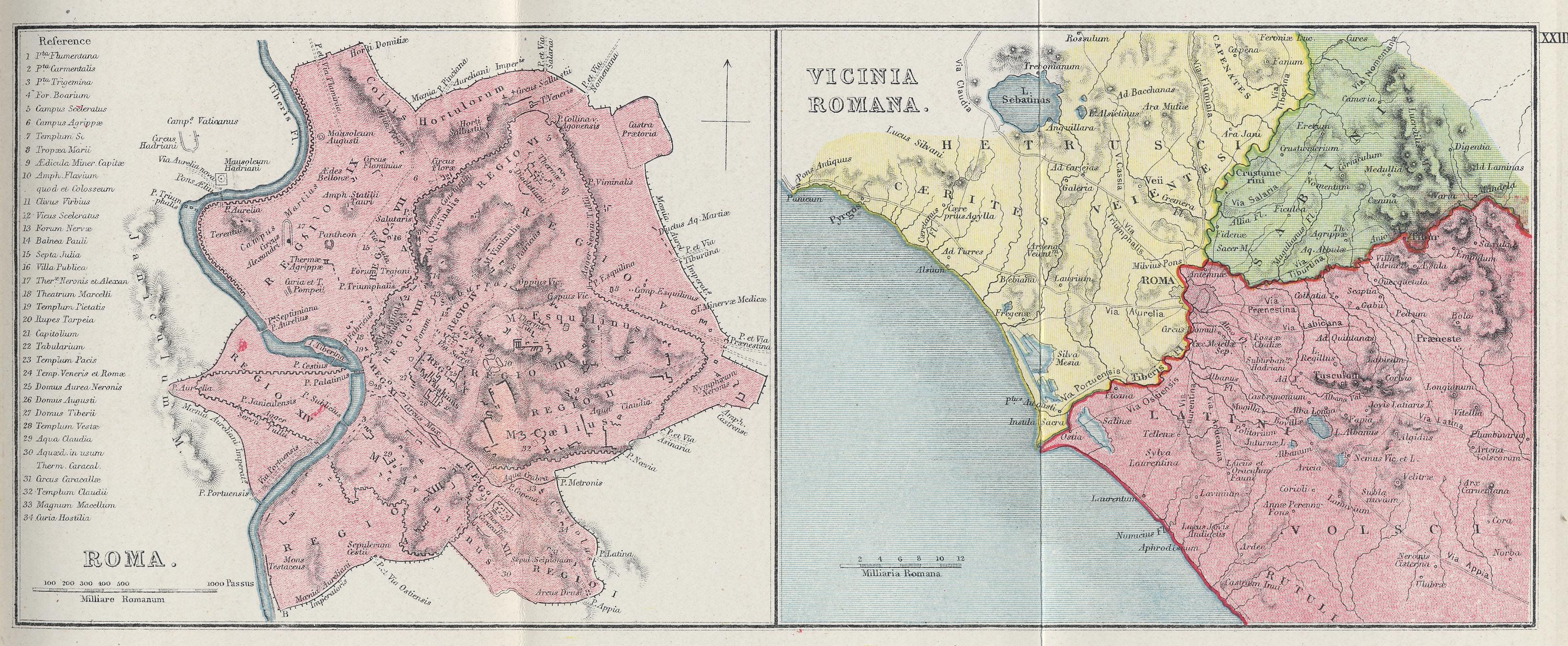 Map of Rome and vicinity70 BC - AD 180