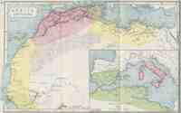 Map of Northwest Africa 70 BC - AD 180 with inset of Carthage and Rome 218 BC