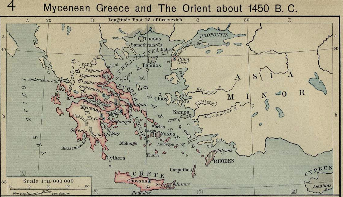 Map of Mycenaean Greecec. 1450 BC