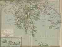 Map of Southern Greece 403 BC - AD 180 with inset of Crete