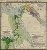 Map of Mycenaean Orient c. 1450 BC  with inset of the Nile Delta