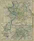 Map of City of Rome c. AD 350 with insets of Republican Rome, Athens, and Athenian Acropolis